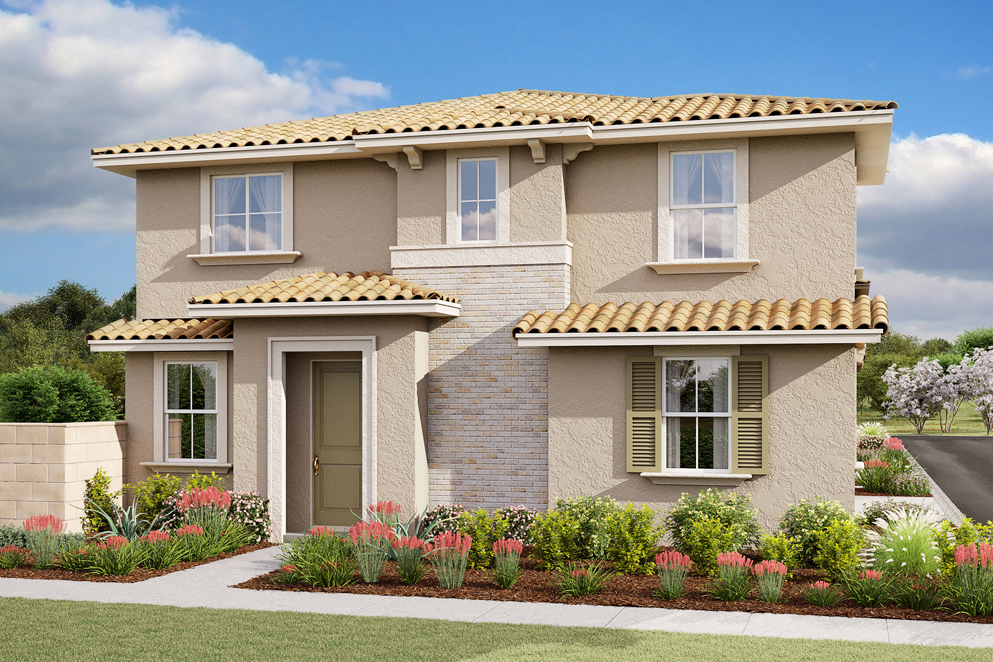 exterior rendering of plan 3 sunrise at harvest at limoneira