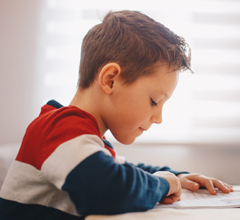 kid reading in class