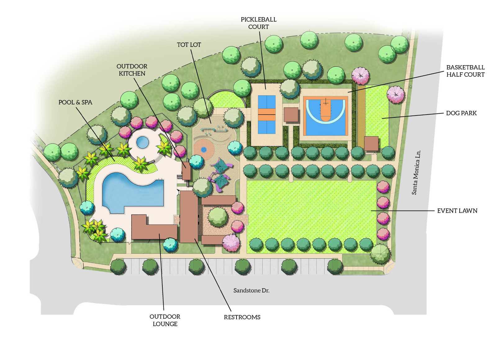 Map of future amenities at Harvest at Limoneira