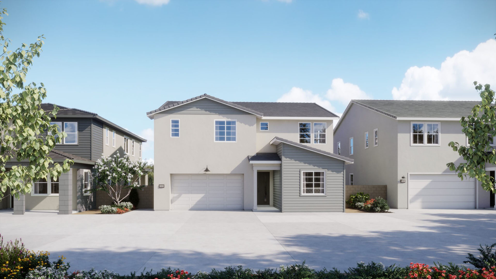 Contemporary Coastal Elevation - Plan 1 - Laurel - Harvest at Limoneira