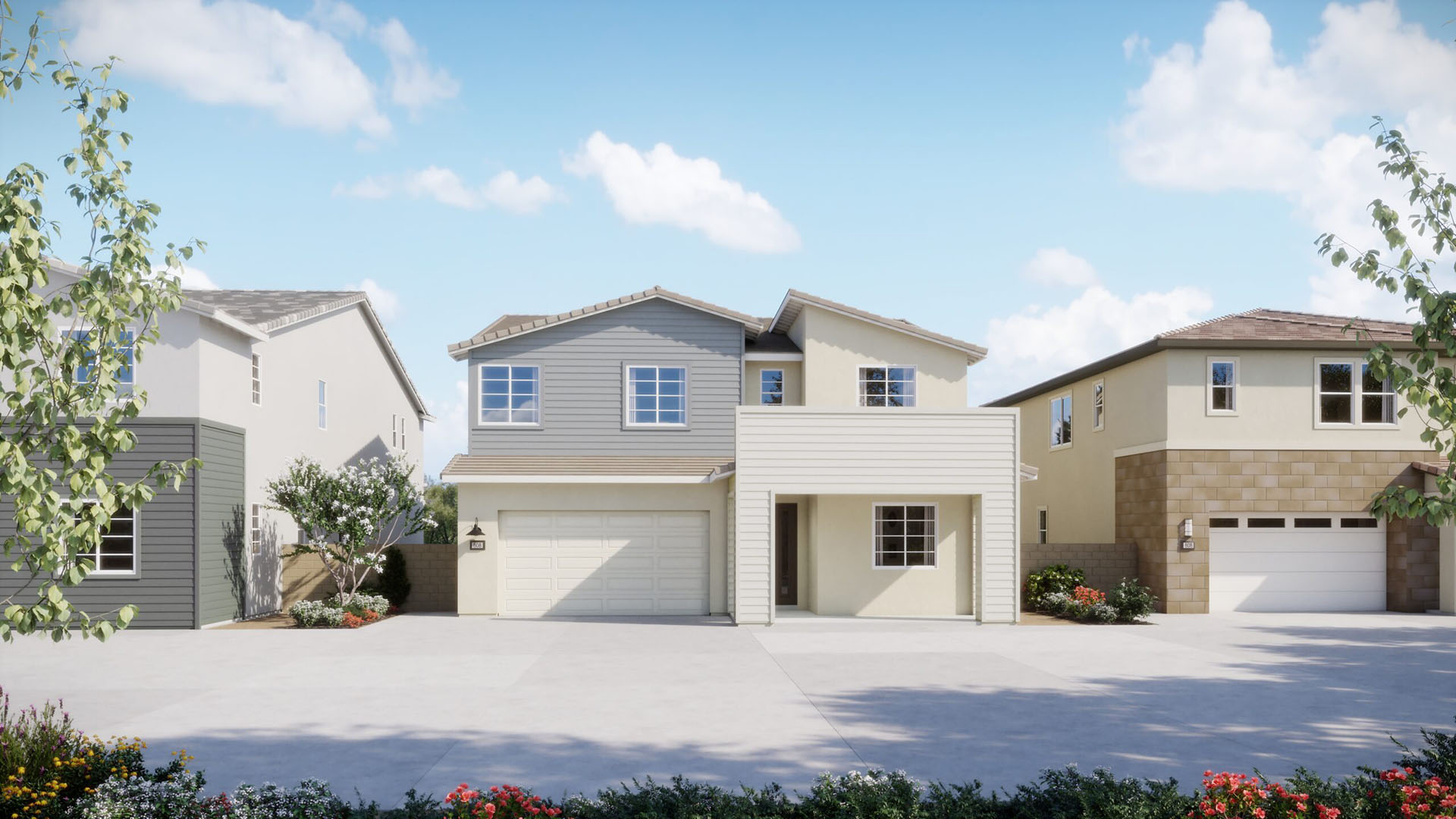 Contemporary Coastal Elevation - Plan 2 - Laurel - Harvest at Limoneira