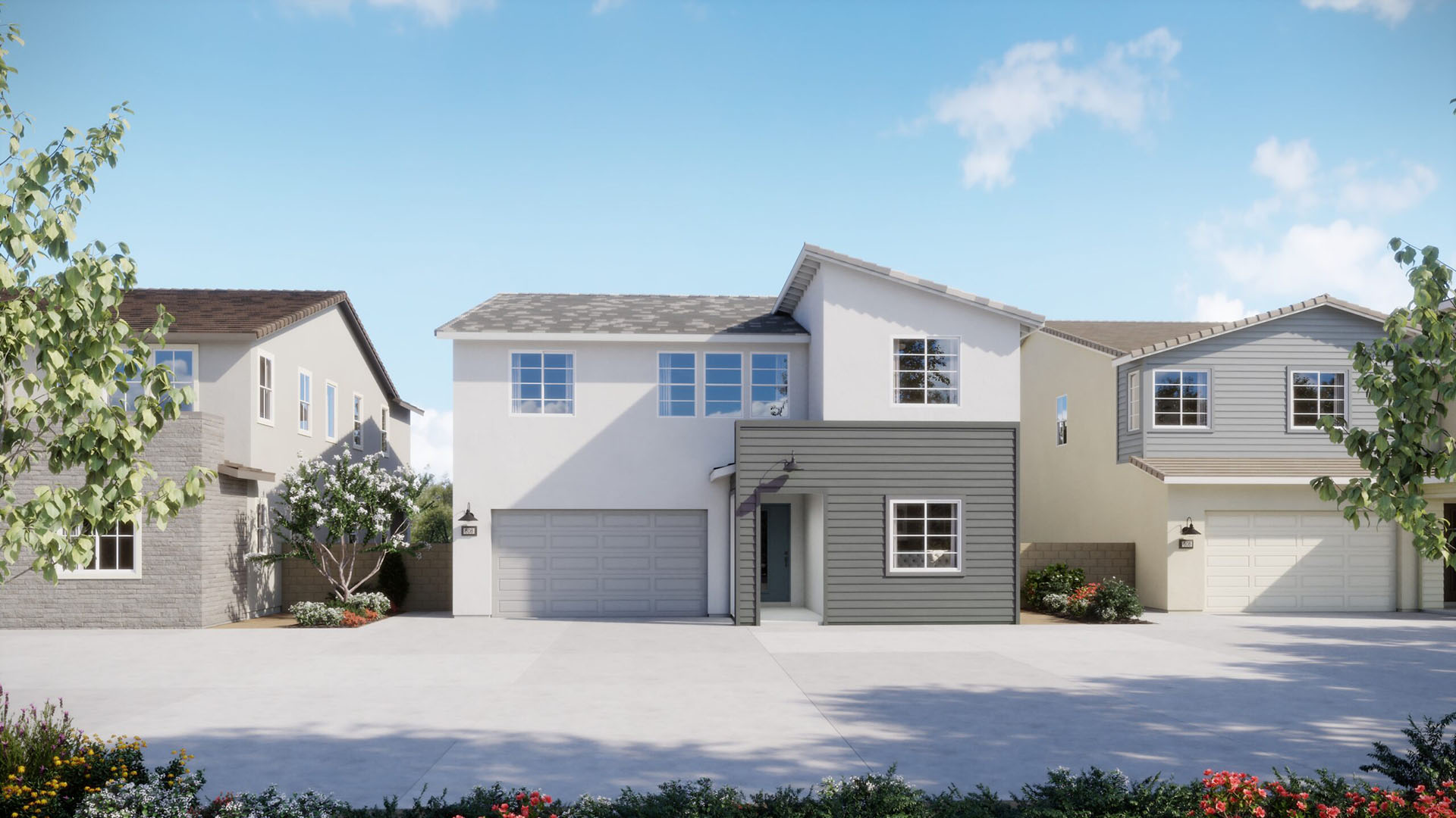 Contemporary Coastal Elevation - Plan 3 - Laurel - Harvest at Limoneira