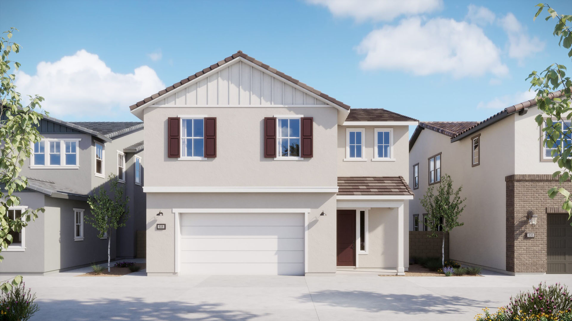 Farmhouse Elevation - Plan 1 - Juniper - Harvest at Limoneira