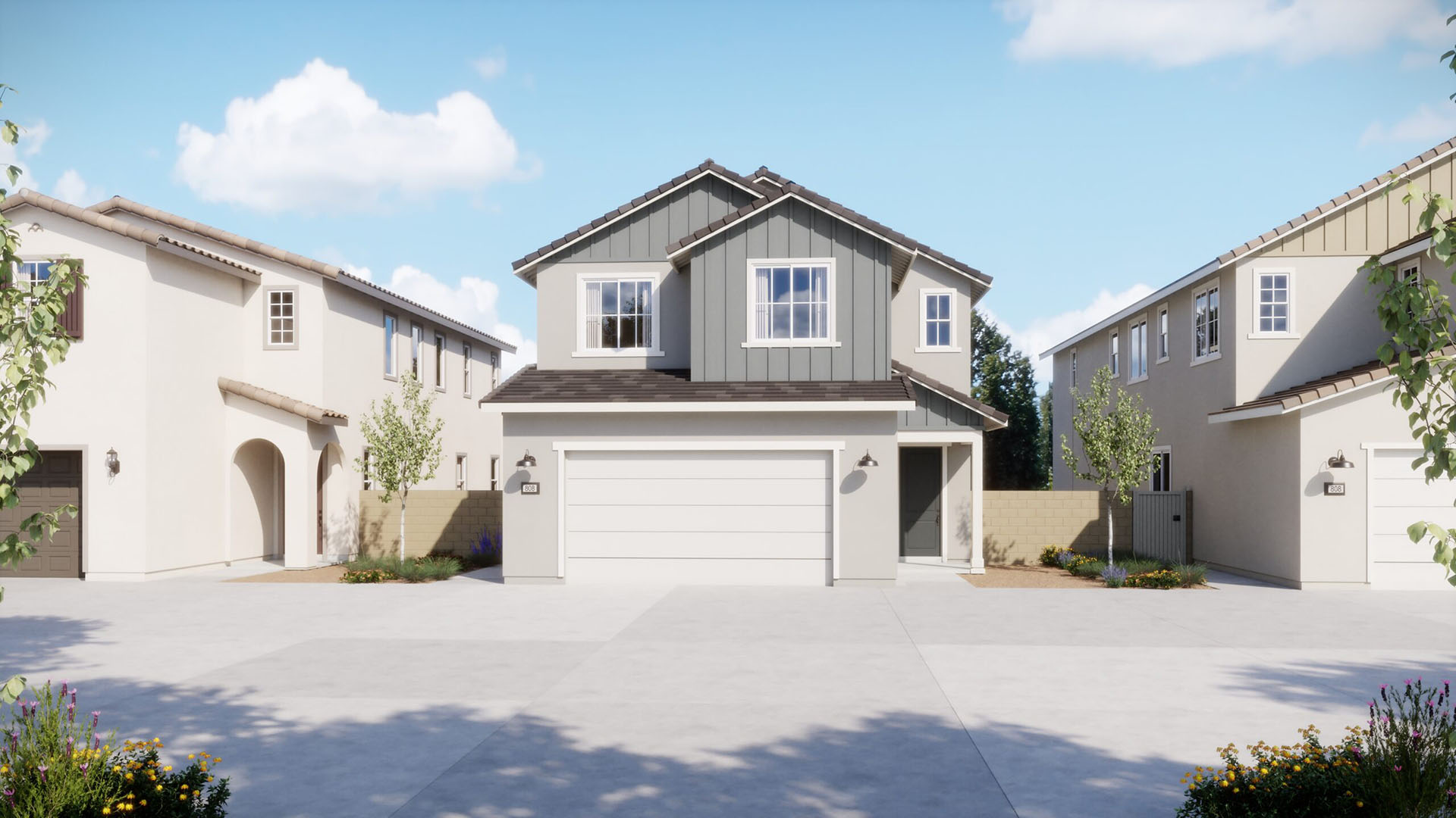 Farmhouse Elevation - Plan 1 - Oak - Harvest at Limoneira