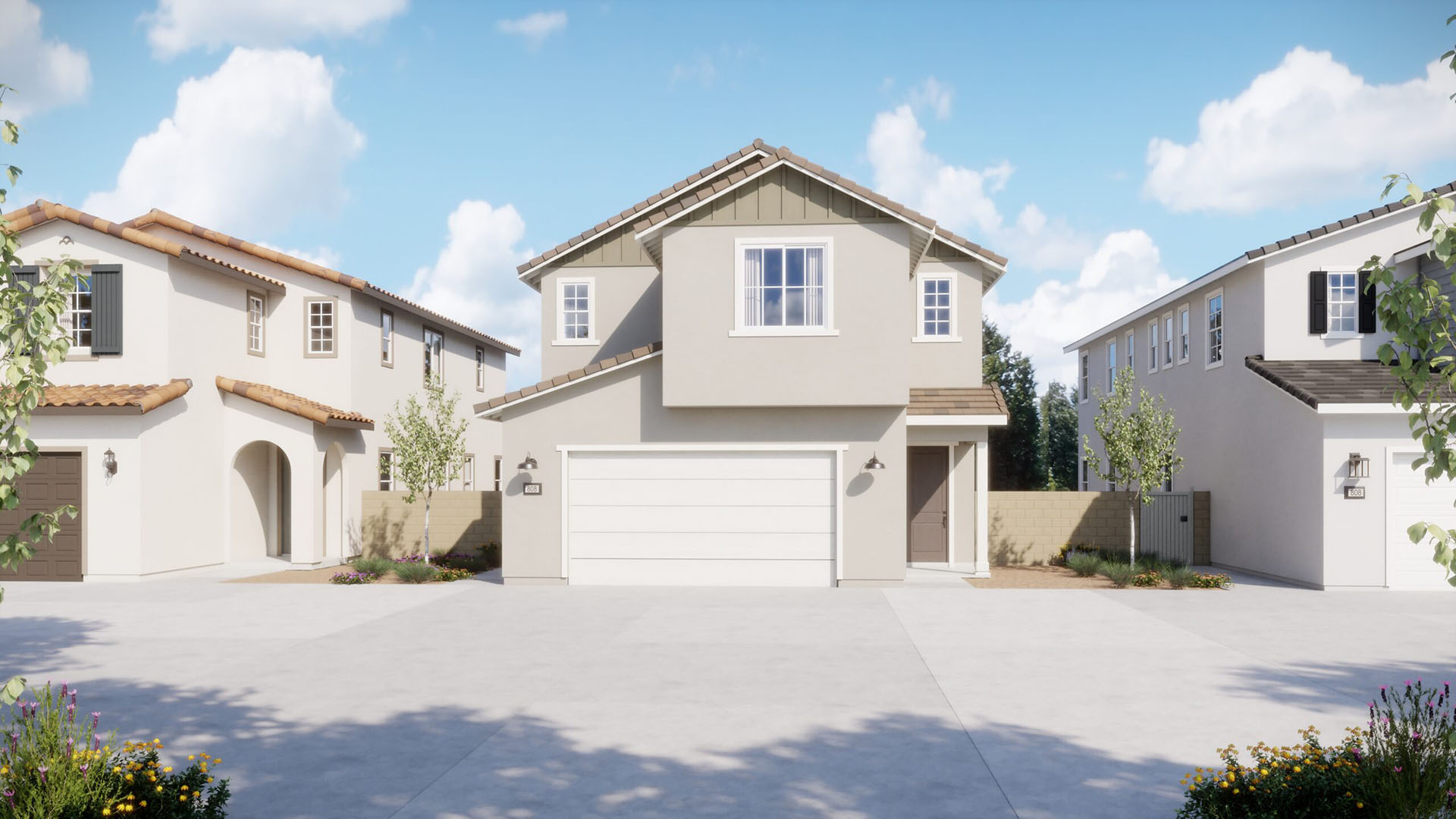 Farmhouse Elevation - Plan 2 - Oak - Harvest at Limoneira