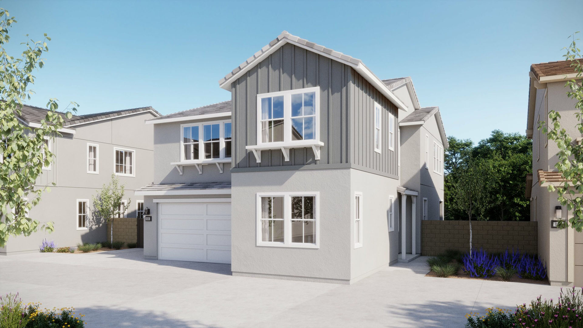 Farmhouse Elevation - Plan 2 - Sycamore - Harvest at Limoneira