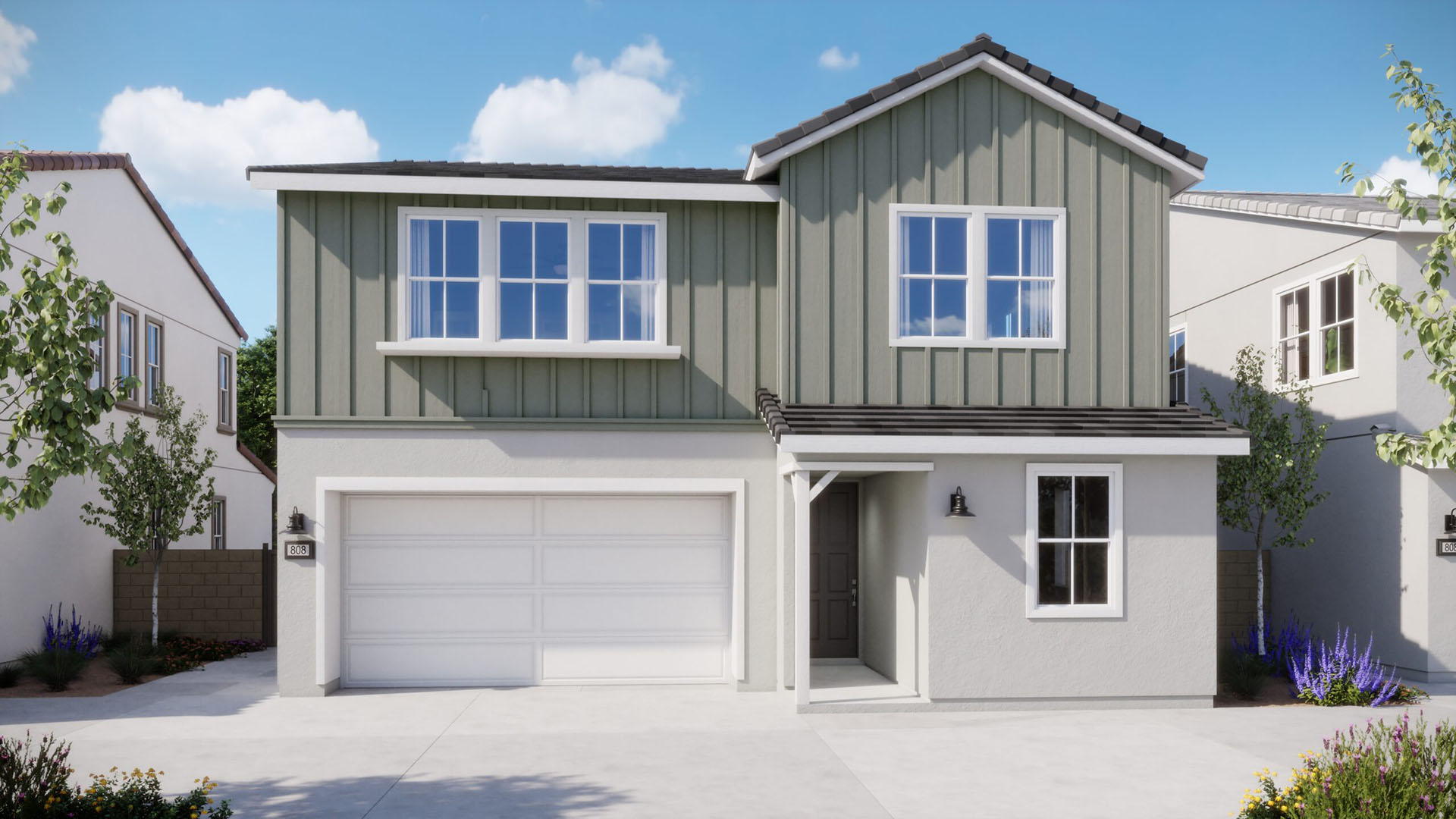 Farmhouse Elevation - Plan 3 - Sycamore - Harvest at Limoneira