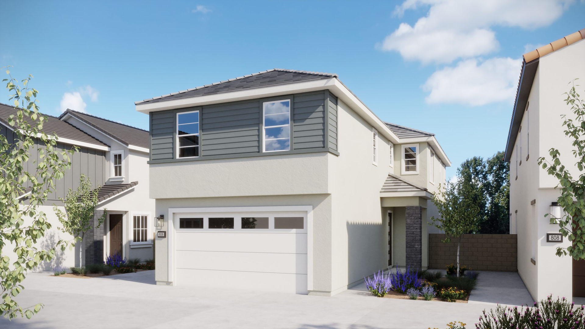 Modern Seaside Elevation - Plan 1 - Arbor - Harvest at Limoneira