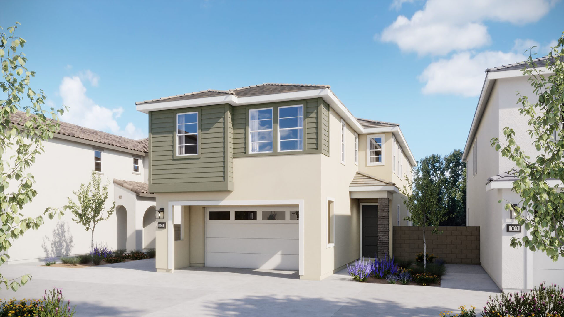 Modern Seaside Elevation - Plan 3 - Arbor - Harvest at Limoneira